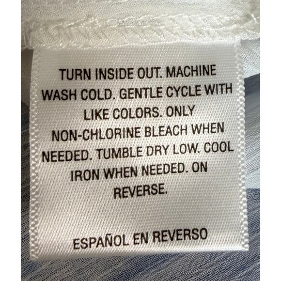 Style & Co Women Top Blouse Size Large Short Sleeve V-Neck Blue White Floral New - Picture 10 of 10